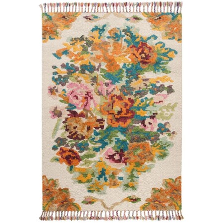 Safavieh 6 x 9 ft. Kenya Hand Knotted Medium Rectangle Area RugOrange & Light Grey KNY801W-6